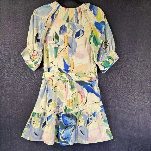 NEW Ted Baker London Rita Floral Belted Mini Dress In White Size 4, US 10 #1533 - Picture 7 of 9